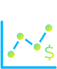 Image of a graph going up and to the right with a dollar sign
