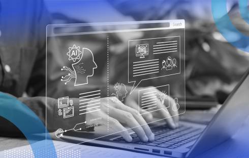 person using AI on their computer