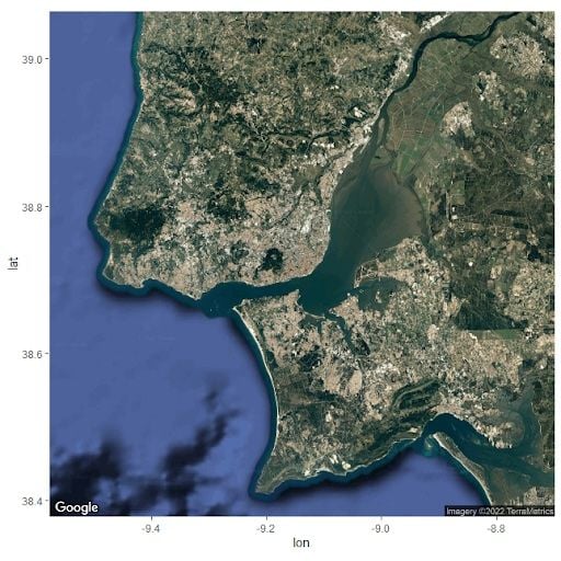 Lisbon statellite map