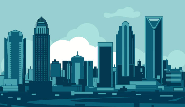 Illustration of Charlotte, North Carolina's skyline