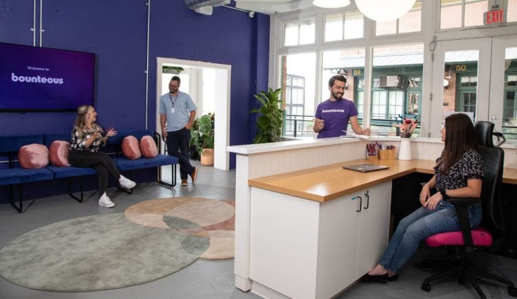 Bounteous office lobby area and team members