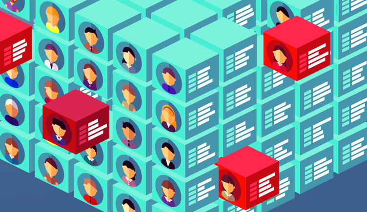 Employee profiles as data cubes managed by a HR software platform.