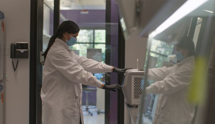 Variant Bio team member working in a lab