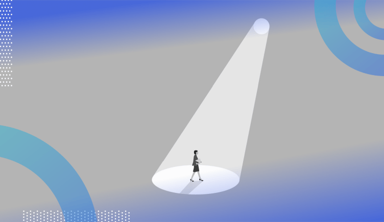 An illustration of a businesswoman standing in a spotlight. /founders-entrepreneurship/hiring-executive-team