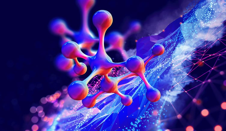 A close up image of a nanotech molecule..