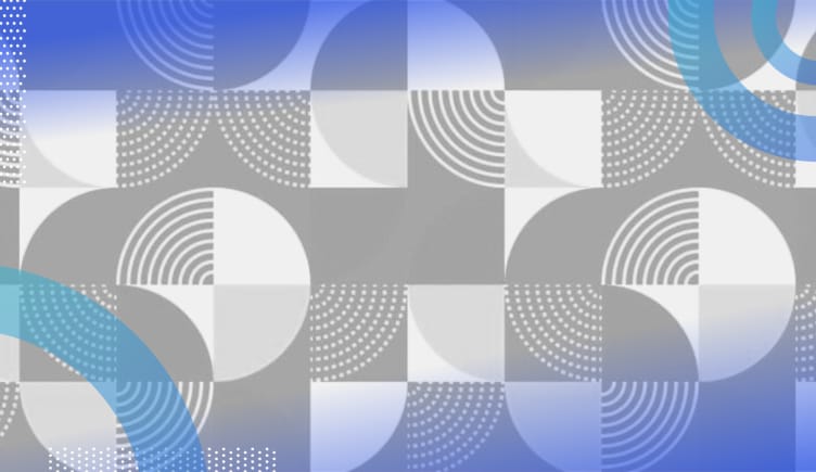 black and white circles and squares overlapping each other