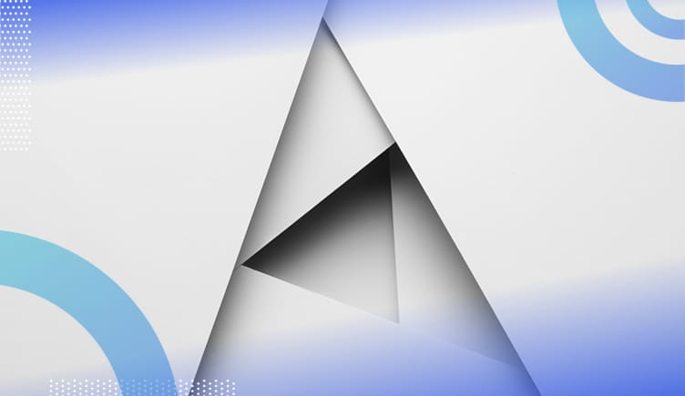 AngularJS abstract image of what look like several pieces of white paper overlaid to make an A-like shape