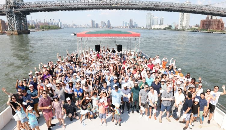 company photo near the water in nyc