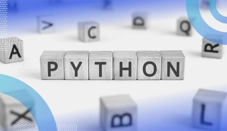 The word Python formed from a string of characters.