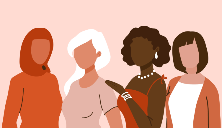 An illustration depicting a group of women.