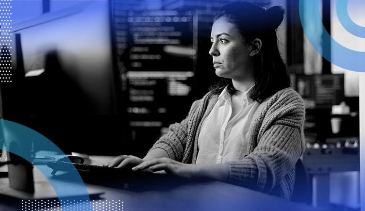 Woman coding representing json stringify