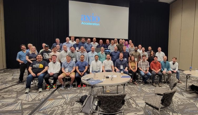 Large group photo of Axio team members 