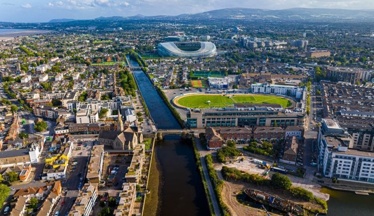 Aerial view of Dublin