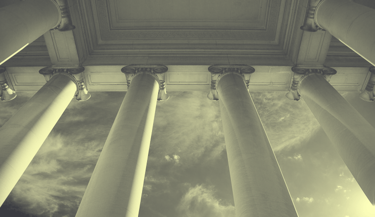 Greek columns in front of a government building
