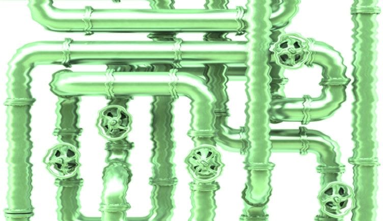 Network of green pipes
