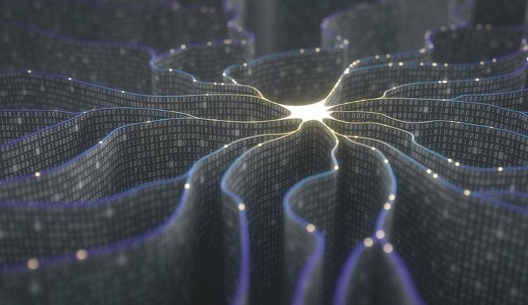 network of digital neurons dispersing in multiple directions