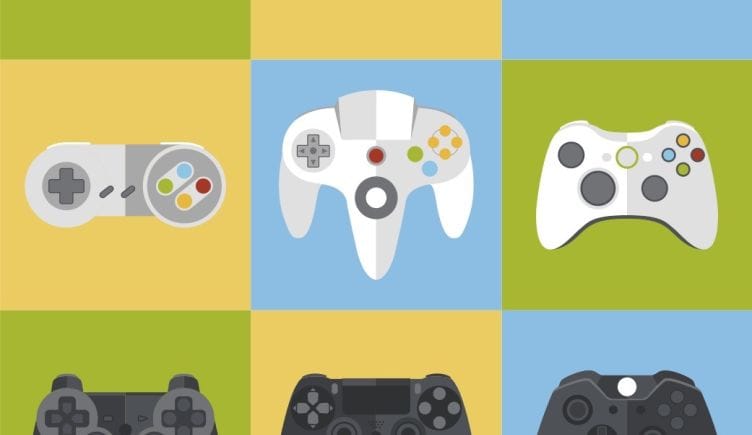 an illustration of video game controllers