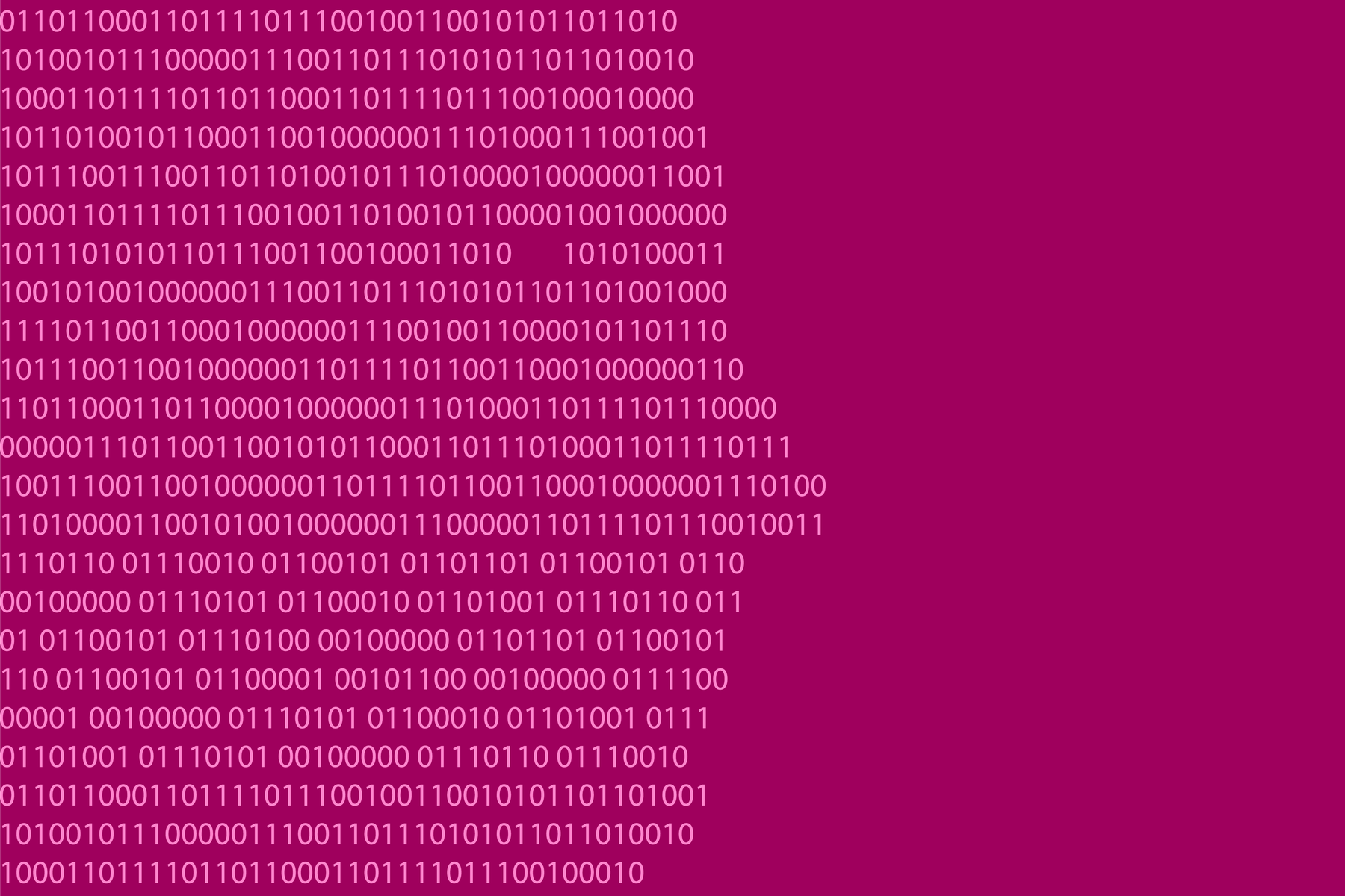 Outline of human face rendered in code.