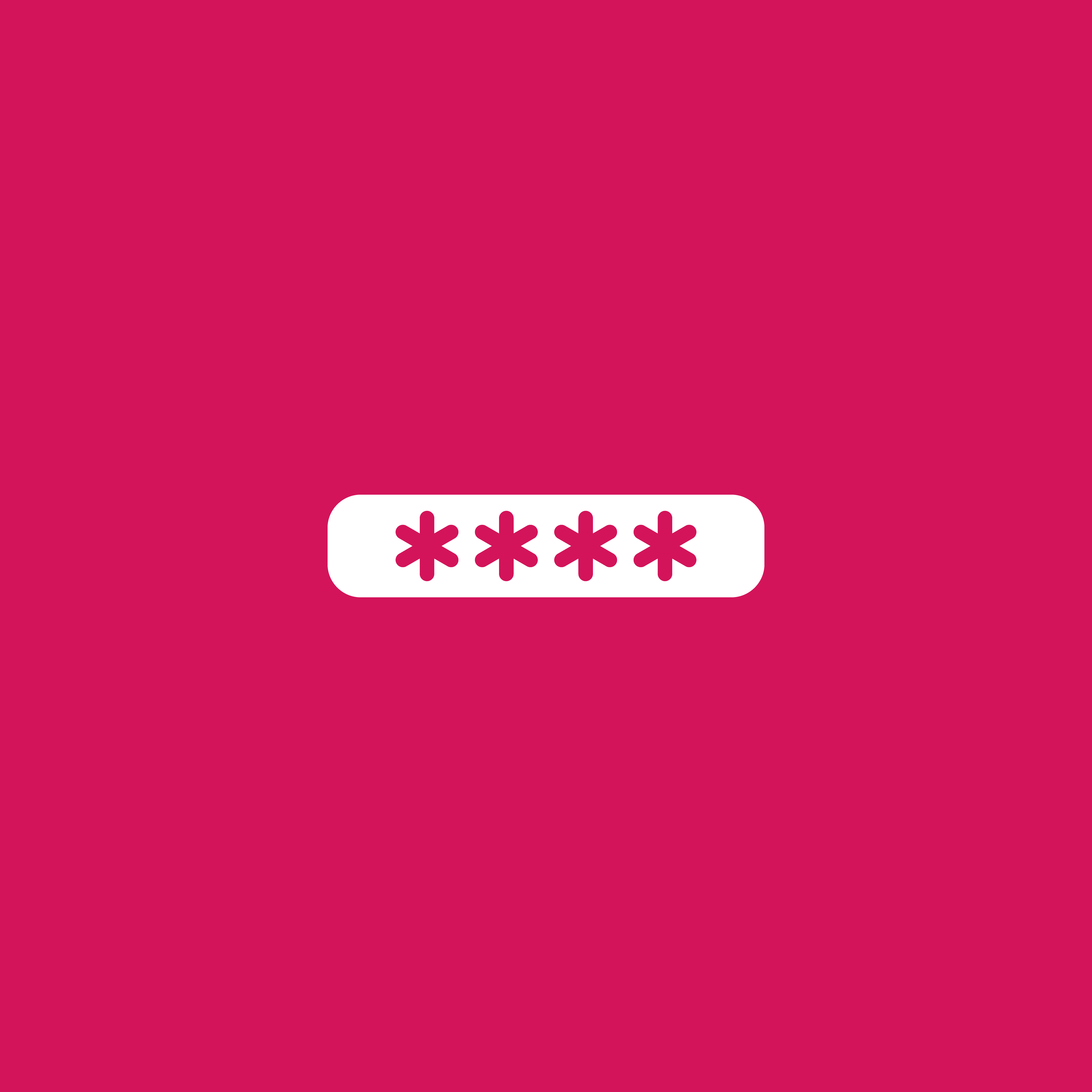 Password asterisks on a pink background
