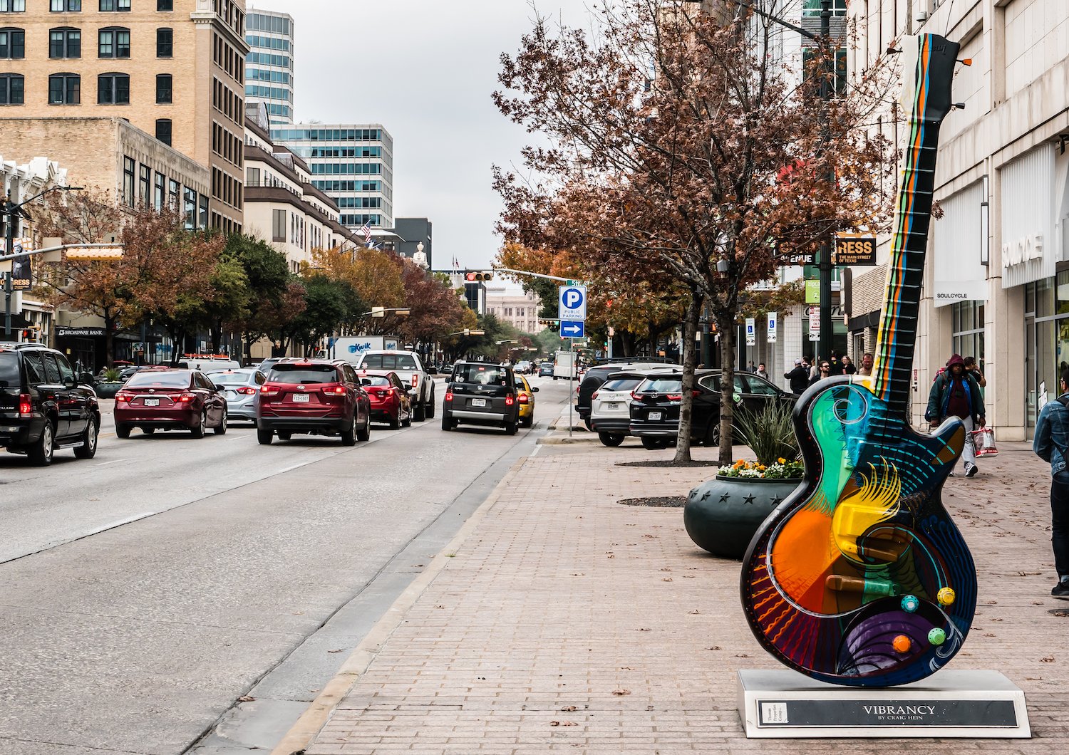 A guitar sculpture in Austin