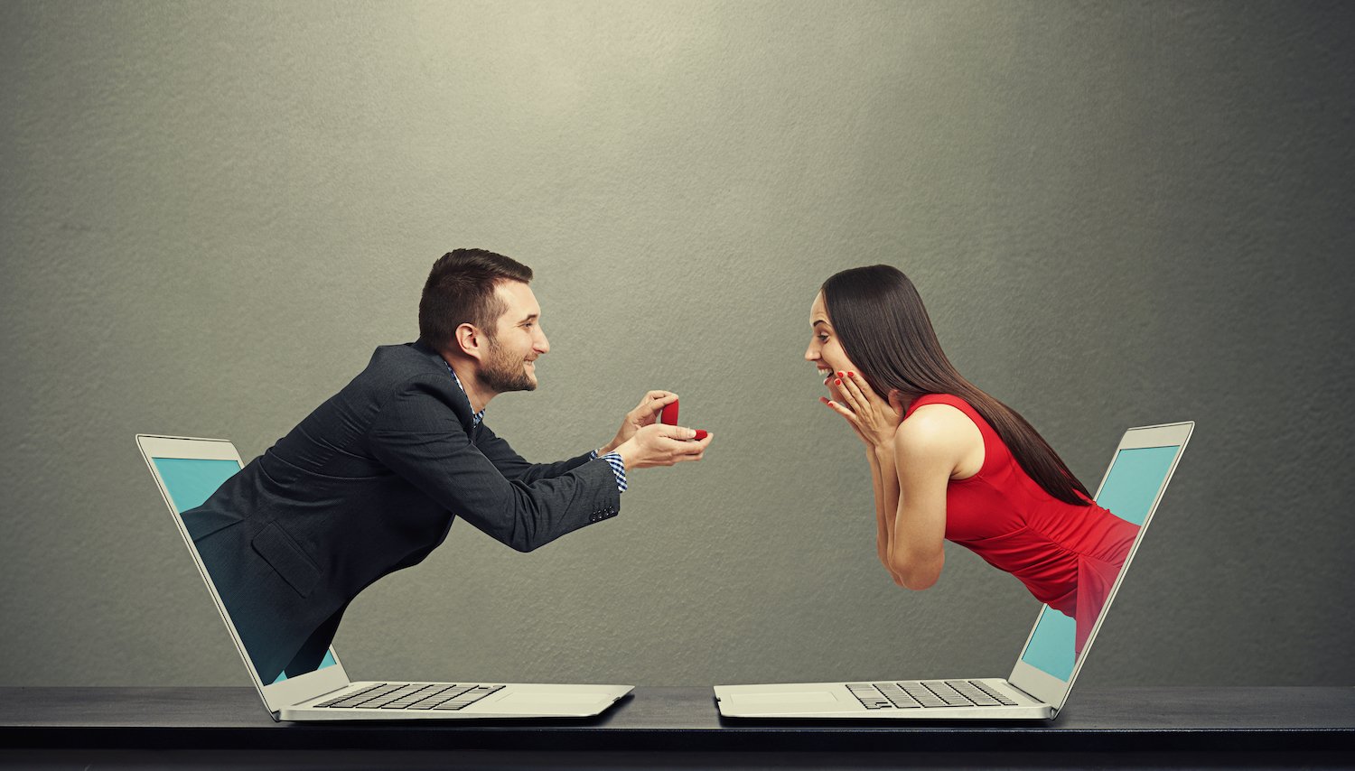 someone proposing to another person through a computer screen