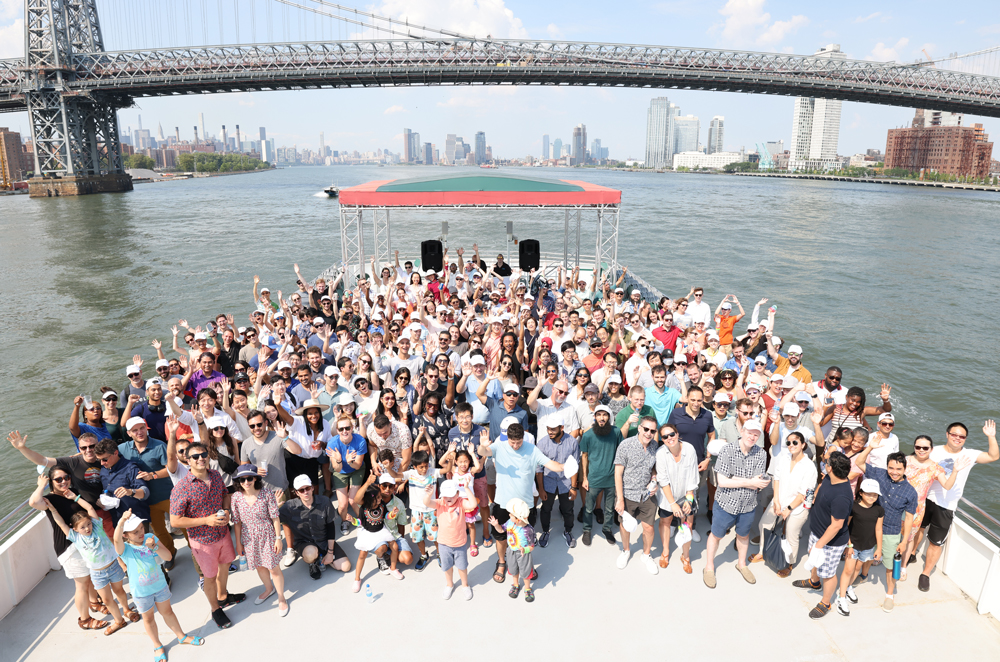 company photo near the water in nyc