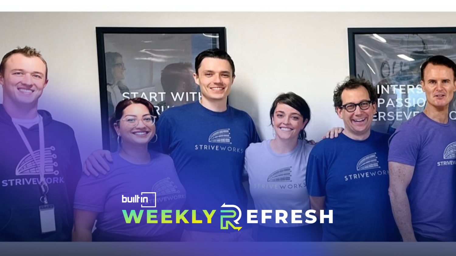 The StriveWorks team poses for a photo.