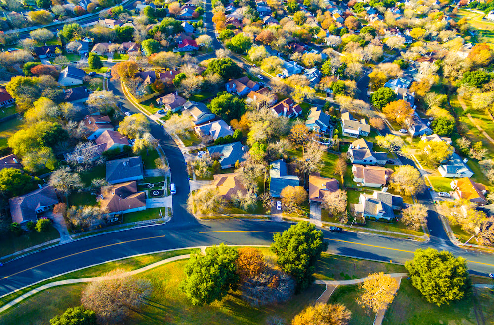 aerial photo of austin neighborhood