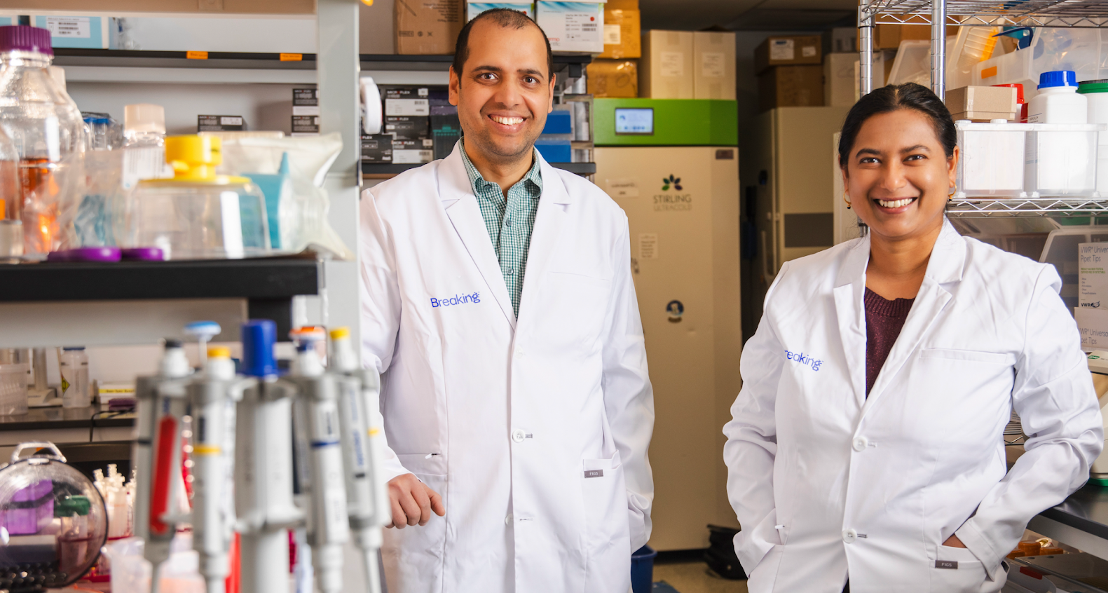 Breaking co-founders Vaskar Gnyawali, chief science officer, and Sukanya Punthambaker, Ph.D., CEO. | Photo: Breaking / Colossal Biosciences