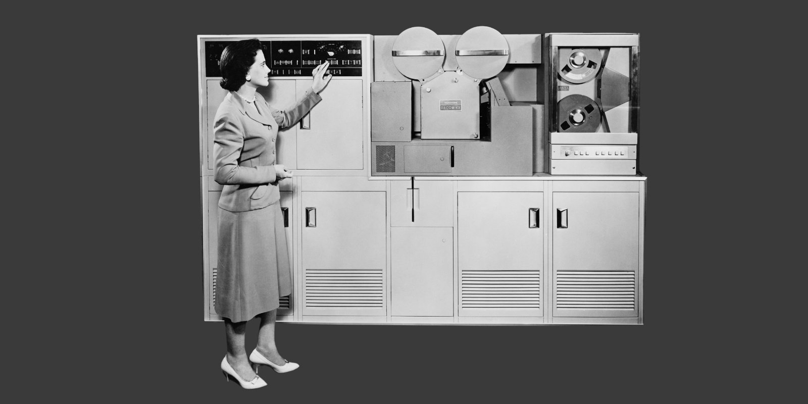 a female data scientist from the 1950s
