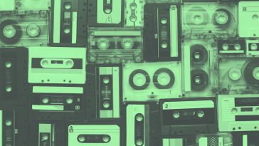 A green-toned image of cassette tapes. /job-search/career-change-after-40