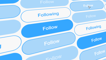 The Twitter follow button in various interaction states.