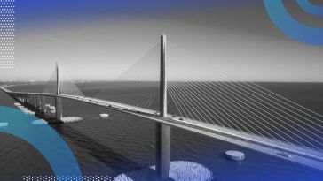 The Sunshine Skyway bridge, which spans the mouth of Tampa Bay.