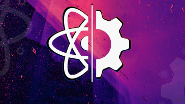 The react logo and a tools icon merged for speedy software development.