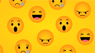 A pattern of emojis expressing surprise, laughter, anger and sadness.