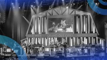 Performers onstage at the Grand Ole Opry