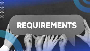 A number of hands hold up a physical text bubble with “requirements” written on it. /product/product-requirements-documentation-prd