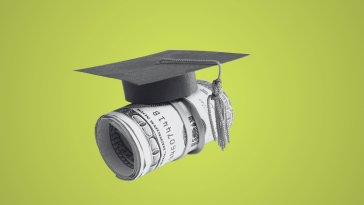 graduation cap with money
