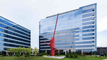 Toshiba Global Commerce Solutions will establish an innovation hub on the sixth floor of this office building at 3201 Dallas Parkway at Hall Park in Frisco. | Photo: Hall Park / Twitter