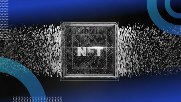 A picture frame with NFT written inside dissolves into 1s and 0s of binary code. /blockchain/nfts-are-art
