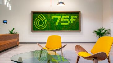 75F sign in the office