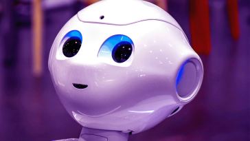 Smiling human-looking social robot