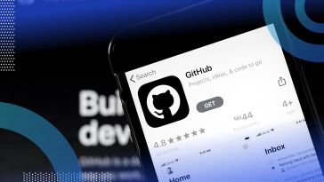 A smartphone displays a GitHub icon