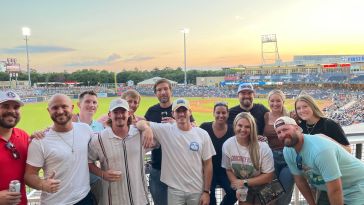The Instawork team at a baseball game