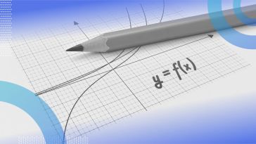 A pencil lays on a piece of graph paper with a function on it