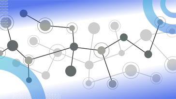 image of a knowledge graph with blue and white overlay