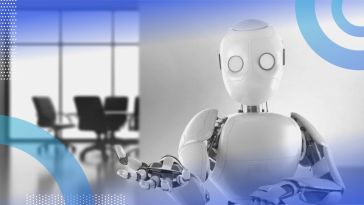 A robot in an office. AI is eliminating the need for some, but not all, jobs.