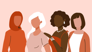 An illustration depicting a group of women.