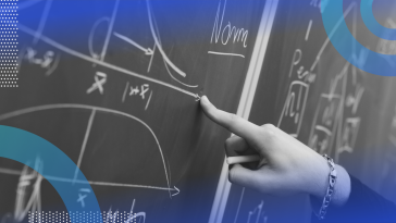 gamma distribution a finger points at a chalkboard. On the chalkboard is an illustration of a gamma distribution