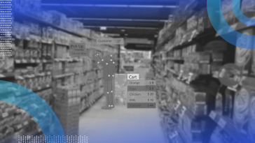 Data labeling computer vision interface labeling the system sees in a grocery store aisle